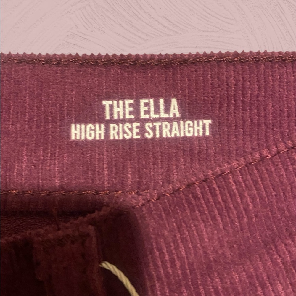 Women’s Corduroy Kenzie jeans The Ella highrise straight in plum NWT size 8/29 - Picture 8 of 9